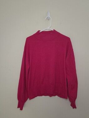 Women's The Drop Pink Open Back Mockneck Swrater Sz XL